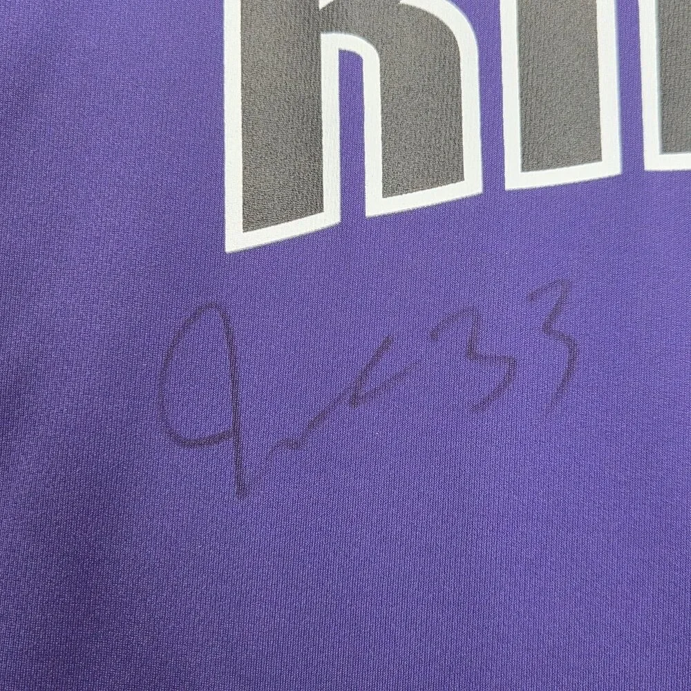 Sacramento Kings Jersey Mens XL Purple NBA Basketball Adidas Autograph Tank